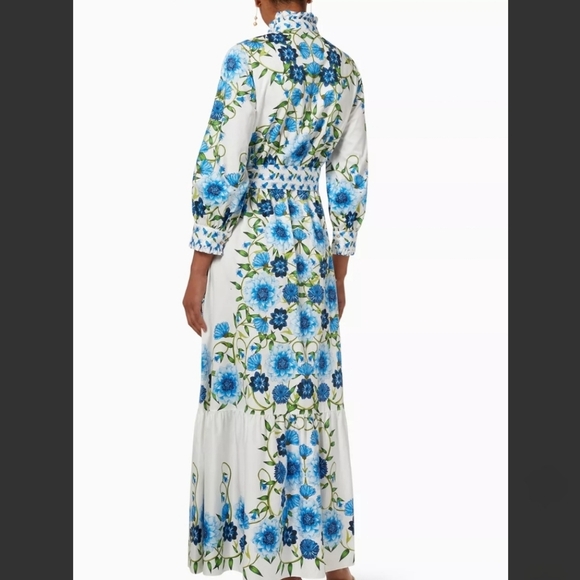 Chic Blue Floral Maxi Dress - Picture 4 of 16